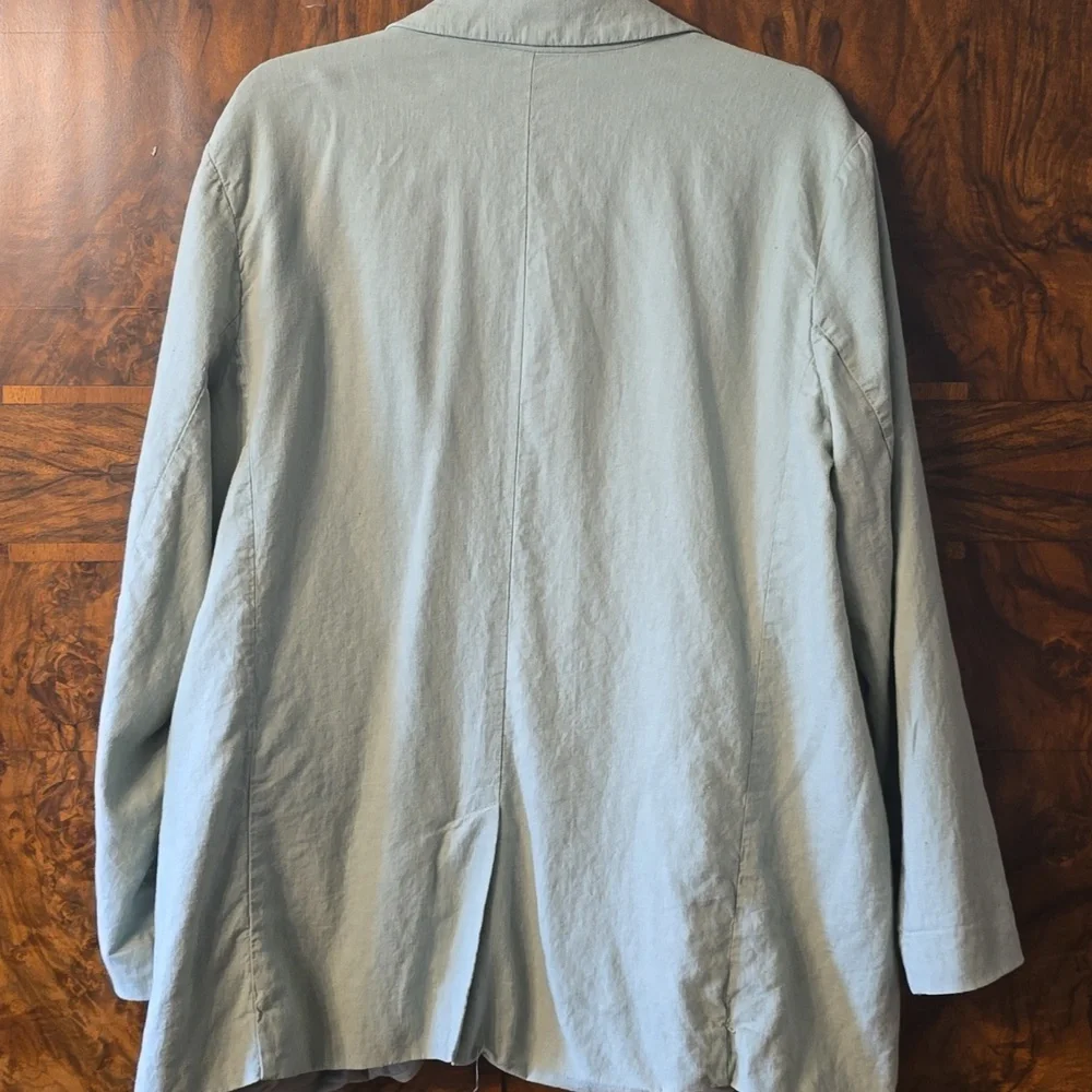 A New Day Linen Blazer In Spring Green XL - Picture 5 of 6